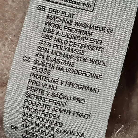 Paris Atelier & Other Stories Womens Pink Wool Mohair Blend V Neck Sweater Large - Picture 5 of 5